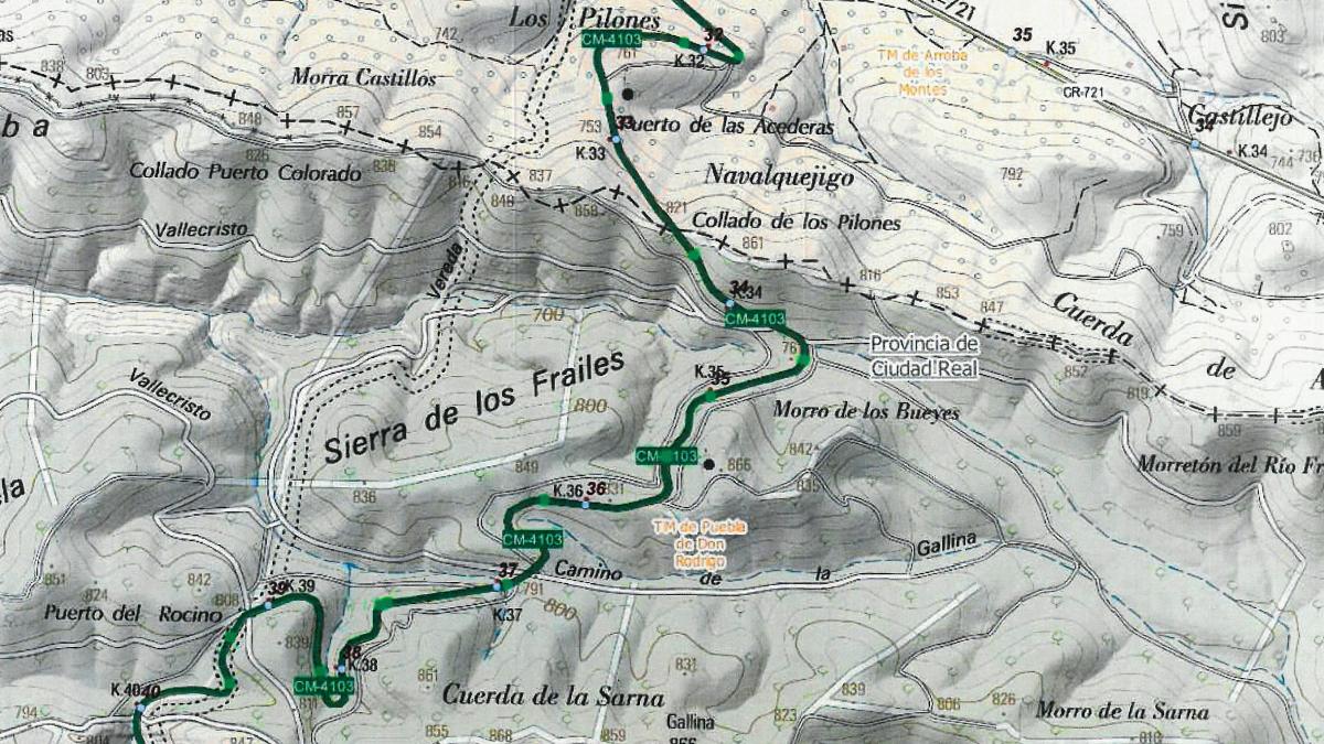 En un tramo de nueve kilómetros de longitud de la CM-4103 / JCCM
