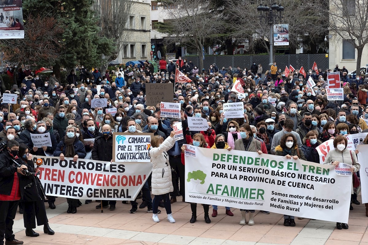 Clamor en Cuenca para reclamar el mantenimiento del ferrocarril convencional