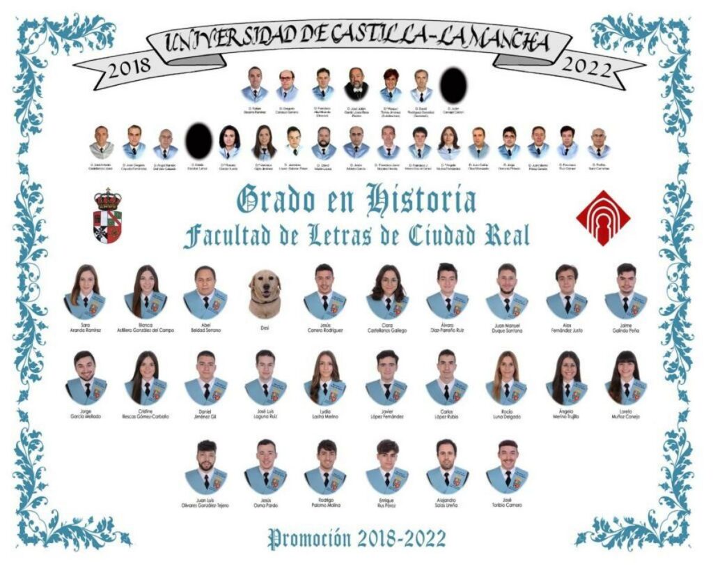 Abel Beldad y su perra guía son los héroes involuntarios de la última promoción de Historia en la UCLM / Foto: UCLM
