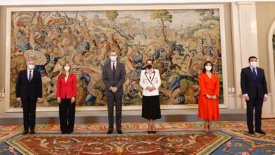 La alcaldesa de Ciudad Real, Eva Masías, ha atendido a los medios de comunicación tras ser recibida en audiencia por su Majestad el Rey Felipe VI en el Palacio de la Zarzuela / Ayuntamiento Ciudad Real