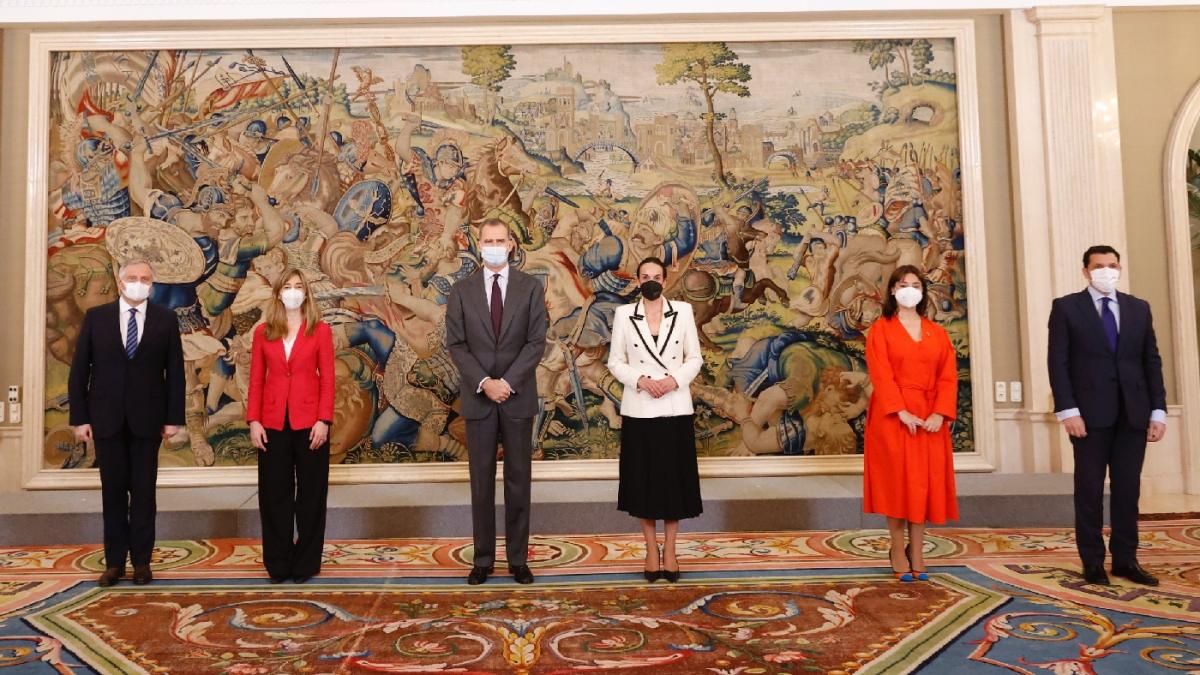 La alcaldesa de Ciudad Real, Eva Masías, ha atendido a los medios de comunicación tras ser recibida en audiencia por su Majestad el Rey Felipe VI en el Palacio de la Zarzuela / Ayuntamiento Ciudad Real