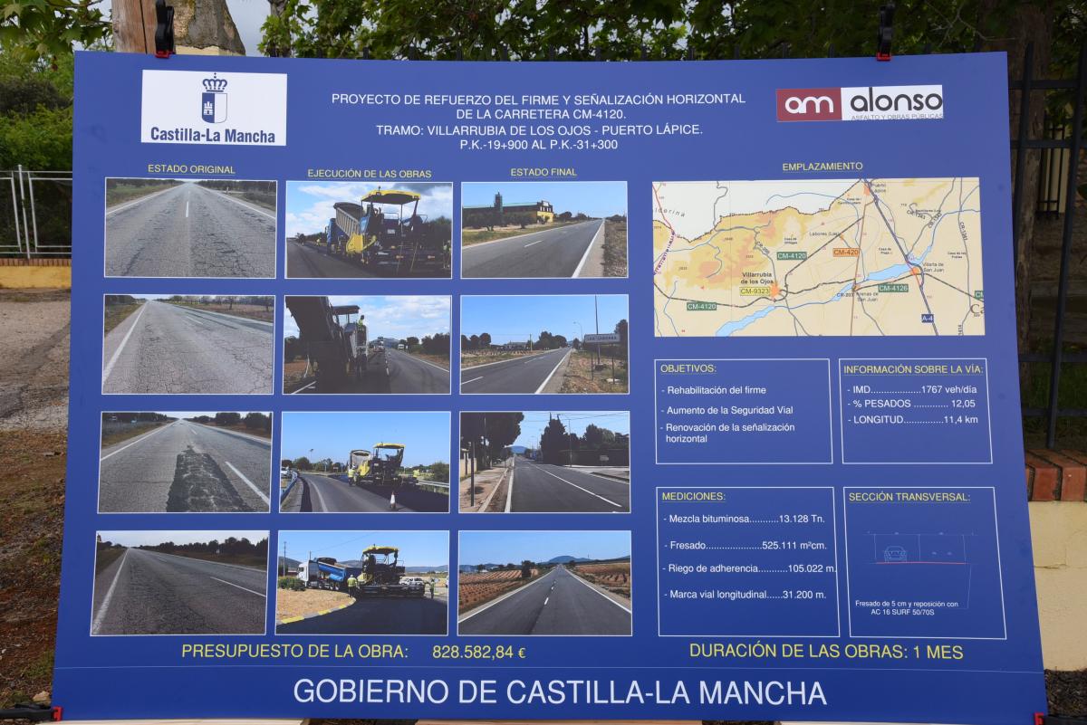 El Gobierno regional rehabilita la carretera CM-4120 entre Villarrubia de los Ojos y la intersección con la CM-420 en Puerto Lápice / JCCM