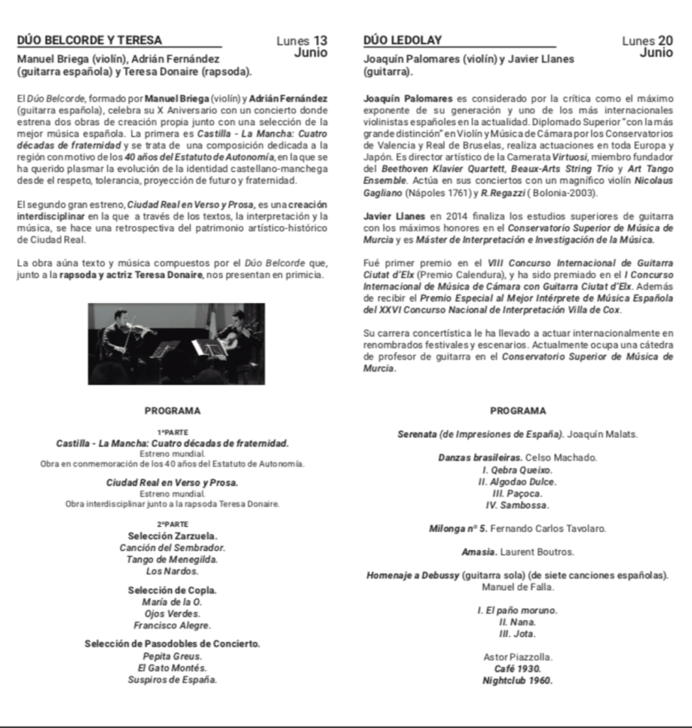 Programación de 'Los lunes del Arco' en Ciudad Real / Ayto. Ciudad Real