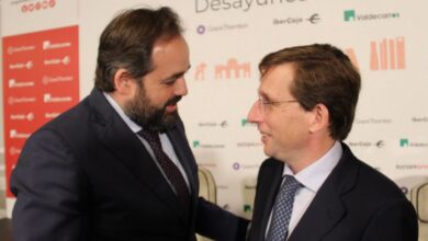 El presidente del PP de Castilla-La Mancha, Paco Núñez, junto al alcalde de Madrid, José Luis Martínez-Almeida / Imagen: PP CLM
