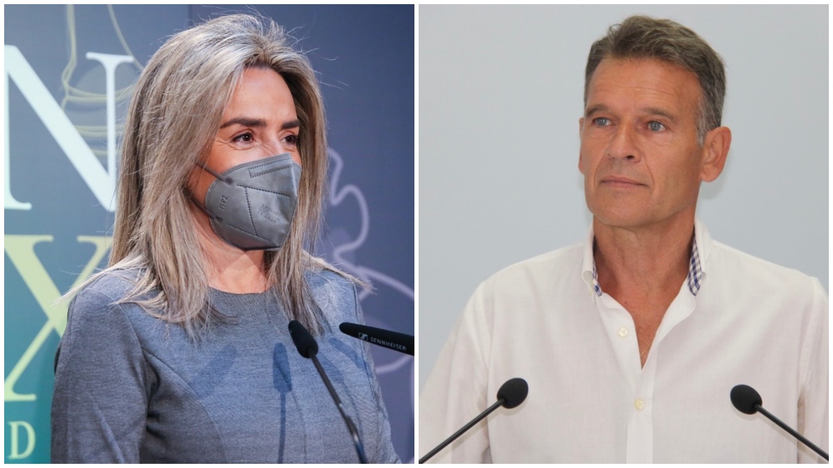 Milagros Tolón, alcaldesa de Toledo y el viceportavoz del Grupo municipal del PP, José López Gamarra