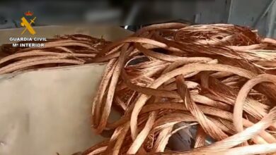 La Guardia Civil desarticula una organización que había robado unas 58 toneladas de cobre de depuradoras de toda España. Foto: Guardia Civil