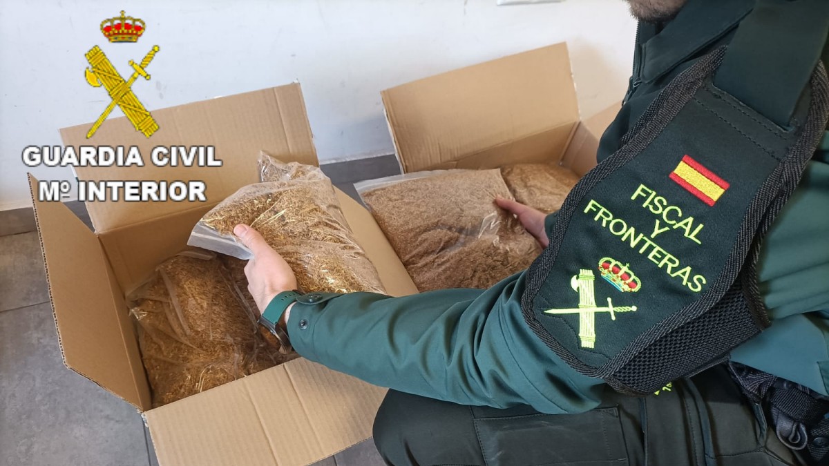Picadura de tabaco aprehendida por la Guardia Civil en Cuenca. GUARDIA CIVIL 30/4/2024