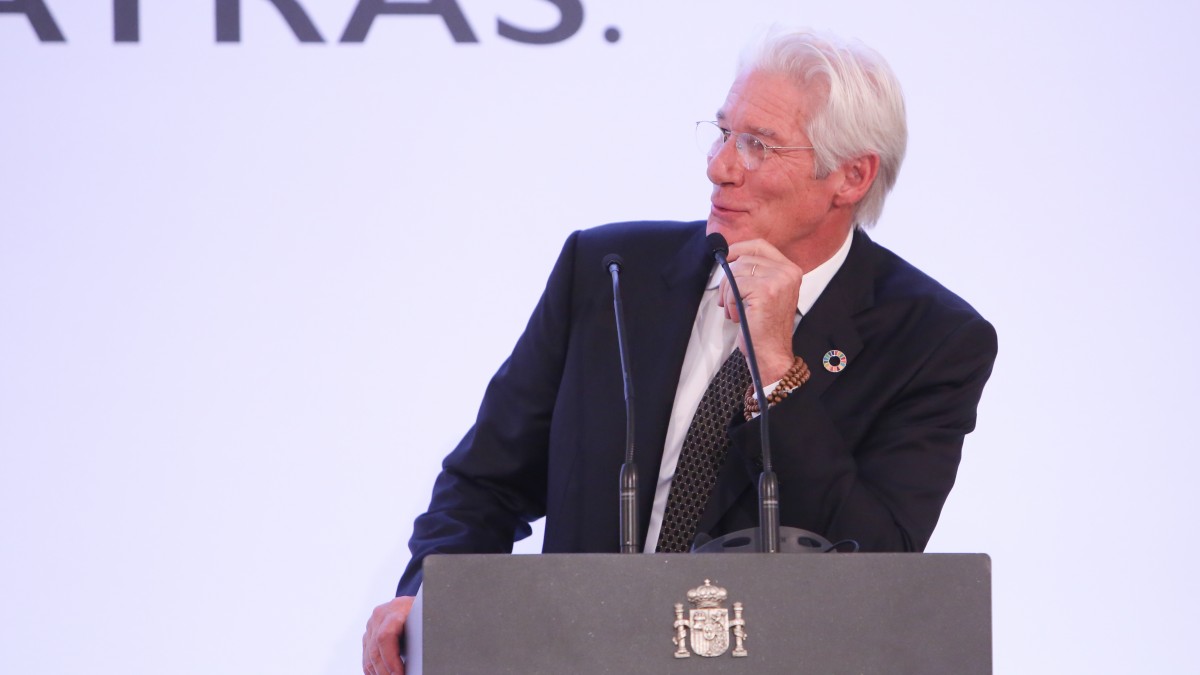 (Foto de ARCHIVO) El activista y actor Richard Gere ofrece una rueda de prensa en el Complejo de la Moncloa. Ricardo Rubio / Europa Press 25/10/2018