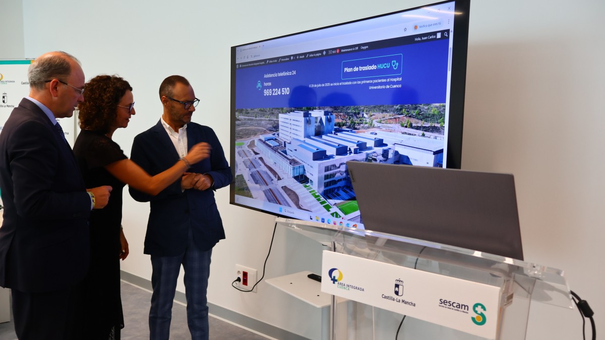 Presentación de la página web de la Gerencia del Área Integrada de Cuenca REMITIDA / HANDOUT por JCCM Fotografía remitida a medios de comunicación exclusivamente para ilustrar la noticia a la que hace referencia la imagen, y citando la procedencia de la imagen en la firma 23/7/2025