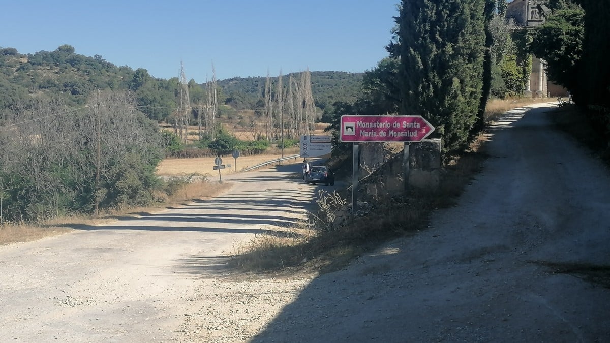 Estado de la carretera que va al Monasterio de Monsalud. EUROPA PRESS 29/7/2025
