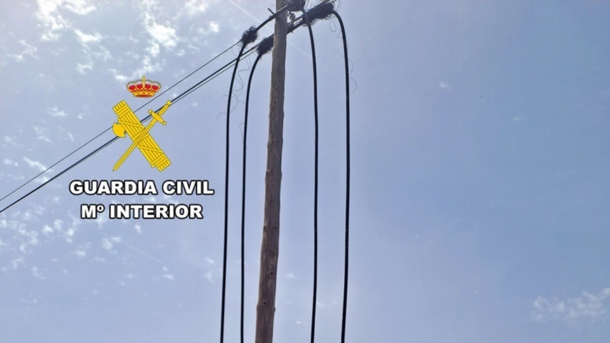 Cableado eléctrico REMITIDA / HANDOUT por GUARDIA CIVIL Fotografía remitida a medios de comunicación exclusivamente para ilustrar la noticia a la que hace referencia la imagen, y citando la procedencia de la imagen en la firma 31/7/2025