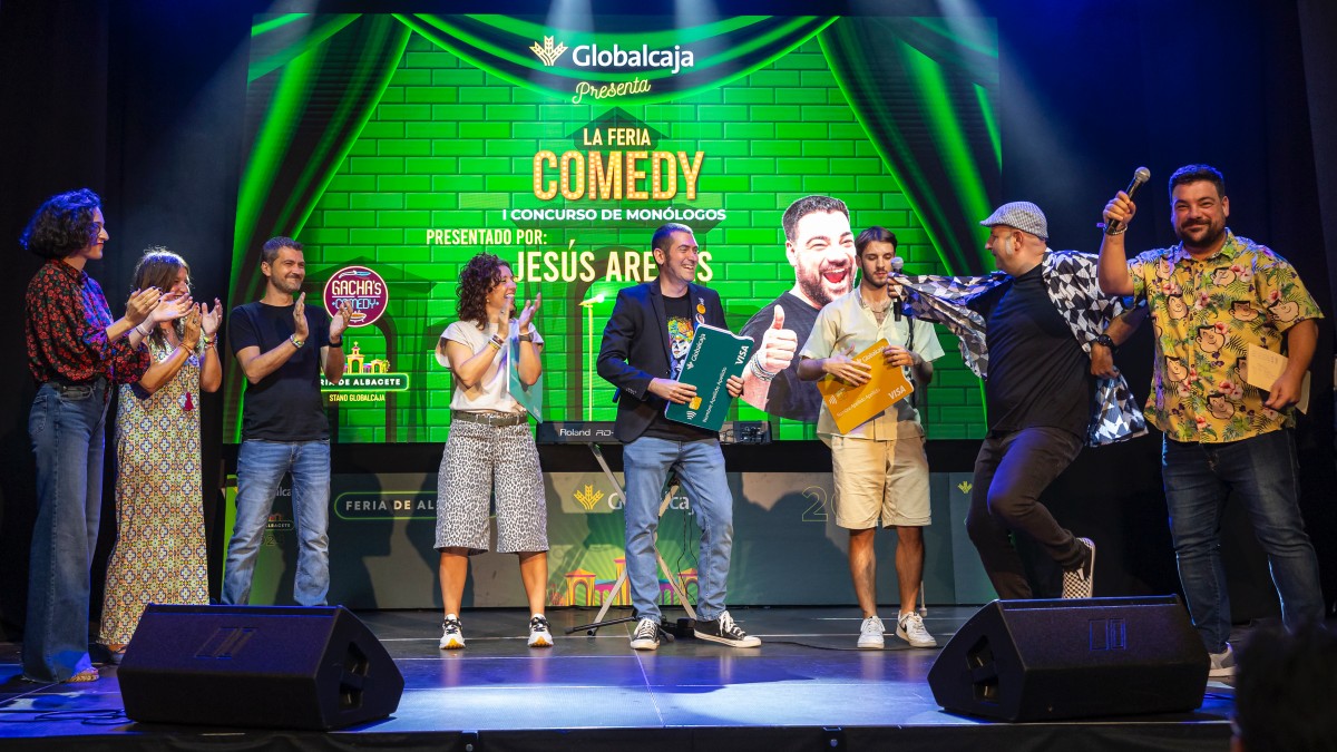 Noche de humor La Feria Comedy. I Final. Stand de Globalcaja en la Feria de Albacete.
